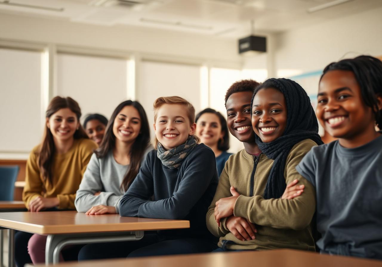 Élèves francophones en classe